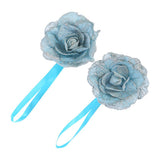 Maxbell 2x Plastic Flower Curtain Tiebacks Holdback Magnetic Bulckle Blue