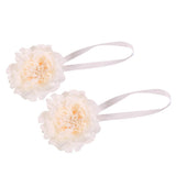 Max 2xPlastic Flower Curtain Tiebacks Holdback Magnetic Buckle Hook Beige White