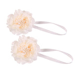 Max 2xPlastic Flower Curtain Tiebacks Holdback Magnetic Buckle Hook Beige White