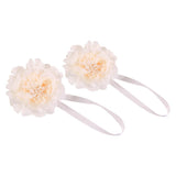Max 2xPlastic Flower Curtain Tiebacks Holdback Magnetic Buckle Hook Beige White