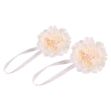 Max 2xPlastic Flower Curtain Tiebacks Holdback Magnetic Buckle Hook Beige White