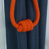 Max 1 Pair of Modern Knotted Curtain Tiebacks Holdback with Magnetic Orange
