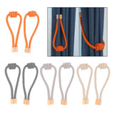 Max 1 Pair of Modern Knotted Curtain Tiebacks Holdback with Magnetic Orange