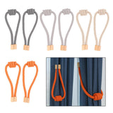 Max 1 Pair of Modern Knotted Curtain Tiebacks Holdback with Magnetic Orange