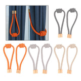 Max 1 Pair of Modern Knotted Curtain Tiebacks Holdback with Magnetic Orange