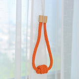 Max 1 Pair of Modern Knotted Curtain Tiebacks Holdback with Magnetic Orange