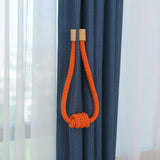 Max 1 Pair of Modern Knotted Curtain Tiebacks Holdback with Magnetic Orange
