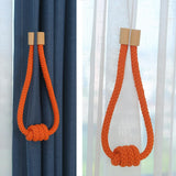 Max 1 Pair of Modern Knotted Curtain Tiebacks Holdback with Magnetic Orange