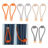 Max 1 Pair of Modern Knotted Curtain Tiebacks Holdback with Magnetic Orange