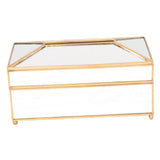 Max Tissue Box Cover Geometric Transparent Glass Home Decor Coffee Table Tray