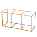 Max Maxb Tabletop Horizontal Type 3 Compartments Pen Container Glass Brush Holder