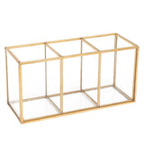 Max Maxb Tabletop Horizontal Type 3 Compartments Pen Container Glass Brush Holder