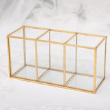 Max Maxb Tabletop Horizontal Type 3 Compartments Pen Container Glass Brush Holder