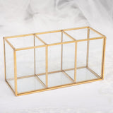Max Maxb Tabletop Horizontal Type 3 Compartments Pen Container Glass Brush Holder