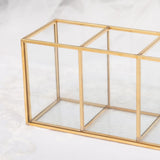 Max Maxb Tabletop Horizontal Type 3 Compartments Pen Container Glass Brush Holder