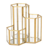 Max Maxb 3 Slot Desk Pencil Holder Stand Pen Case Container Home School Hexagon Pot