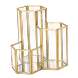 Max Maxb 3 Slot Desk Pencil Holder Stand Pen Case Container Home School Hexagon Pot