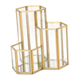 Max Maxb 3 Slot Desk Pencil Holder Stand Pen Case Container Home School Hexagon Pot