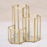 Max Maxb 3 Slot Desk Pencil Holder Stand Pen Case Container Home School Hexagon Pot