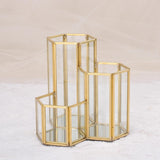 Max Maxb 3 Slot Desk Pencil Holder Stand Pen Case Container Home School Hexagon Pot