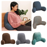 Max Cotton Reading Pillow for Bed Back Support Large Bed Rest Pillow Blue