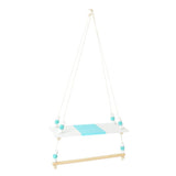 Max Wooden Handicraft Pine Single-layer Partition Shelf + Clothes Hanger Green