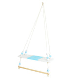 Max Wooden Handicraft Pine Single-layer Partition Shelf + Clothes Hanger Blue