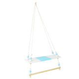 Max Wooden Handicraft Pine Single-layer Partition Shelf + Clothes Hanger Blue