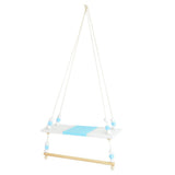 Max Wooden Handicraft Pine Single-layer Partition Shelf + Clothes Hanger Blue