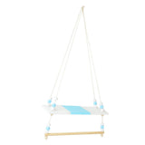 Max Wooden Handicraft Pine Single-layer Partition Shelf + Clothes Hanger Blue