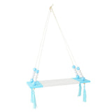 Max Wood Hanging Shelf Wall Swing Storage Floating Rack Tassel Rope Shelf Blue
