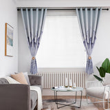 Max Punching Thicken Printing Curtain Blackout Drapes100x200cm Blue landscape