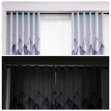 Max Punching Thicken Printing Curtain Blackout Drapes100x200cm Blue landscape