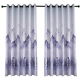 Max Punching Thicken Printing Curtain Blackout Drapes100x200cm Blue landscape