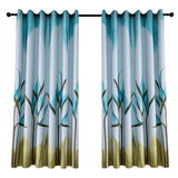 Max Punching Thicken Printing Curtain Blackout Drapes100x200cm Blue lily