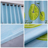Max Punching Thicken Printing Curtain Blackout Drapes100x200cm Blue fruit bike