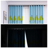 Max Punching Thicken Printing Curtain Blackout Drapes100x200cm Blue fruit bike