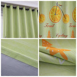 Max Punching Thicken Printing Curtain Blackout Drapes100x200cm Green fruit bike