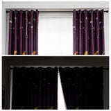 Max Thicken Punching 3-tier Total Privacy Blackout Curtain Drape Purple Moon