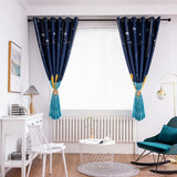 Max Embroidery Rod Pocket Curtain Panel Moon_2