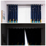 Max Embroidery Rod Pocket Curtain Panel Moon_2