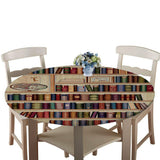 Max Round 3D Books Waterproof Table Cover Tablecloth for Table 150cm Dia