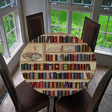 Max Round 3D Books Waterproof Table Cover Tablecloth for Table 150cm Dia