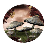 Max Round 3D Mushrooms Waterproof Table Cover Tablecloth for Table 140cm Dia