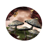 Max Round 3D Mushrooms Waterproof Table Cover Tablecloth for Table 140cm Dia