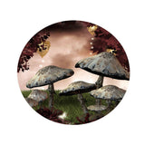 Max Round 3D Mushrooms Waterproof Table Cover Tablecloth for Table 140cm Dia