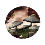 Max Round 3D Mushrooms Waterproof Table Cover Tablecloth for Table 140cm Dia