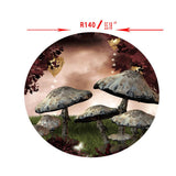 Max Round 3D Mushrooms Waterproof Table Cover Tablecloth for Table 140cm Dia