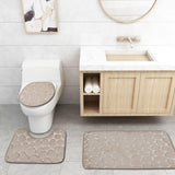 Max 3 Pieces Bathroom Set Non-slip Bath Mat Contour Rug Toilet Lid Cover  Beige