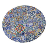 Max Stretch Round Dining Table Top Cover Waterproof Tablecloth Floral Diagram